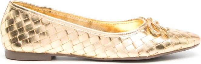 Schutz Arissa metallic ballerina shoes Gold