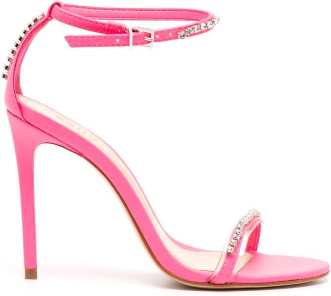 Schutz Fabienne 110mm crystal-embellished leather sandals Pink