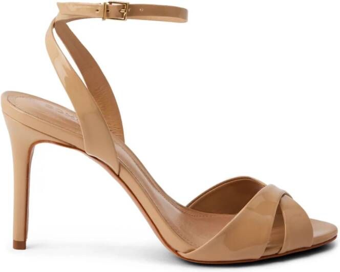 Schutz Hilda 100mm patent leather sandals Neutrals