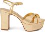 Schutz Keefa 105mm platform leather sandals Gold - Thumbnail 1