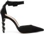 Schutz studded-snake 100mm suede pumps Black - Thumbnail 1