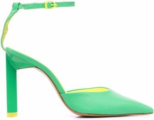 Schutz pointed leather pumps Green