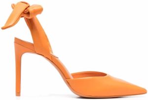 Schutz pointed-toe leather pumps Orange