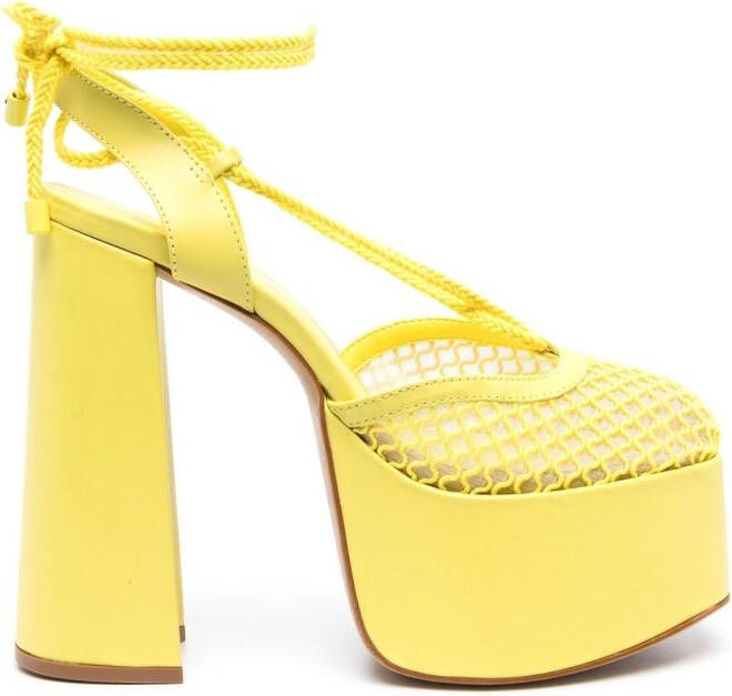 Schutz rope-detail leather pumps Yellow