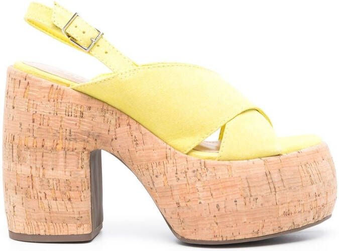 Schutz suede slingback sandals Yellow