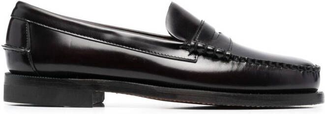 Sebago almond-toe leather loafers Brown