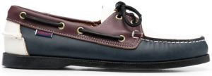 Sebago colour-block leather boat shoes Blue