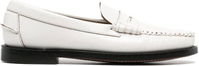 Sebago Dan penny-slot flat leather loafers White
