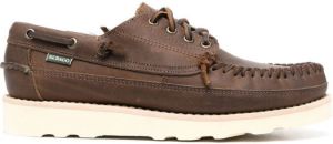 Sebago lace-up leather boat shoes Brown