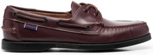 Sebago lace-up leather boat shoes Red