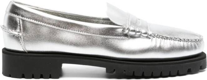Sebago metallic-finish loafers Silver