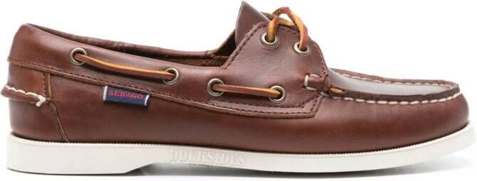 Sebago Portland leather boat shoes Brown