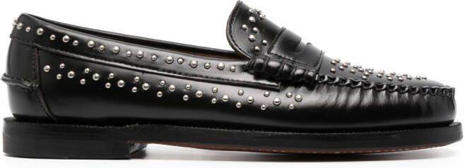 Sebago stud-embellished leather loafers Black