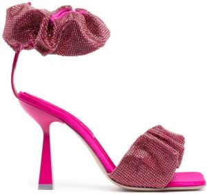 Sebastian Milano crystal-embellished ruched 110mm sandals Pink