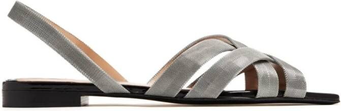 Sebastian Milano Eris metal slingback sandals Silver