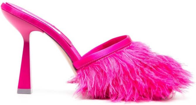 Sebastian Milano Sebastian 110mm feather-trim sandals Pink