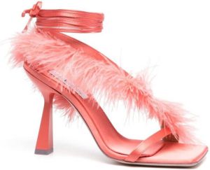 Sebastian Milano Marie A. 110mm feather-trim sandals Pink