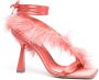 Sebastian Milano Marie A. 110mm feather-trim sandals Pink - Thumbnail 1