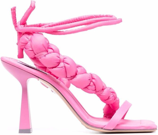 Sebastian Milano quilted-detail square-toe sandals Pink