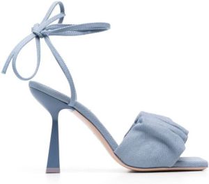 Sebastian Milano ruched-detail square-toe sandals Blue