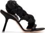 Sebastian Milano Untangled 95mm braided satin sandals Black - Thumbnail 1