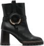 See by Chloé 100mm leather ankle boots Black - Thumbnail 1