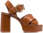 See by Chloé 105mm Lyna leather sandals Brown - Thumbnail 1