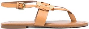 See by Chloé 13mm open-toe leather sandals Brown