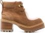 See by Chloé 70mm shearling suede ankle boots Brown - Thumbnail 1