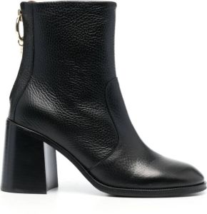 See by Chloé 90mm leather ankle boots Black