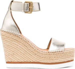 See by Chloé braided platform 125mm sandals Gold