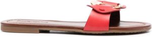 See by Chloé buckle-detail flat sandals Red
