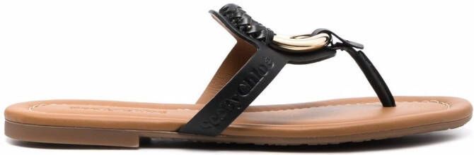 See by Chloé buckle-detail leather sandals Black