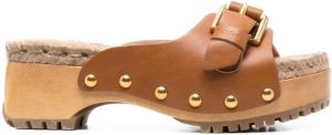 See by Chloé buckle-fastening open-toe 70mm espadrilles Brown