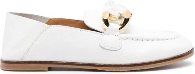 See by Chloé chain-link leather loafers White