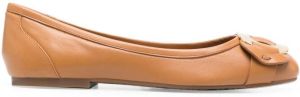 See by Chloé Channy logo-plaque ballerina shoes Brown