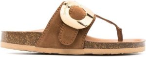 See by Chloé Chanu suede slides Brown