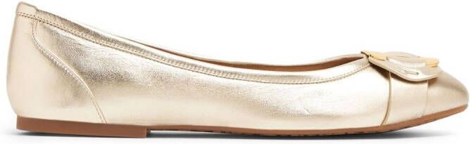 See by Chloé Chany metallic-finish ballerinas Gold