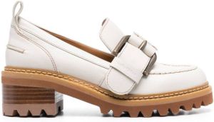 See by Chloé chunky-soled leather loafers Neutrals