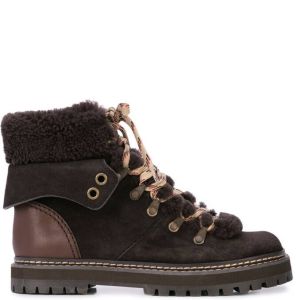 See by Chloé Eileen lace-up ankle boots Brown