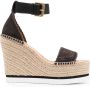 See by Chloé embroidered-strap wedge sandals Grey - Thumbnail 1