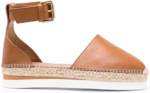 See by Chloé flat leather espadrilles Brown