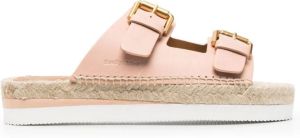 See by Chloé Glyn leather espadrille platform sandals Pink