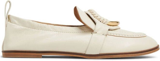 See by Chloé Hana round-toe leather loafers Neutrals