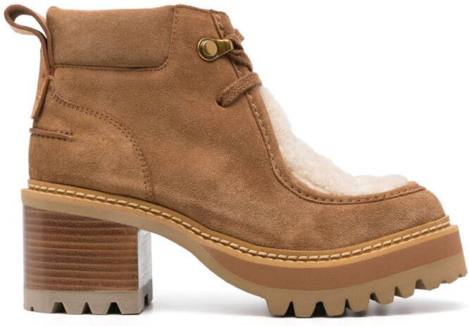 See by Chloé Jillie lace-up ankle boots Brown