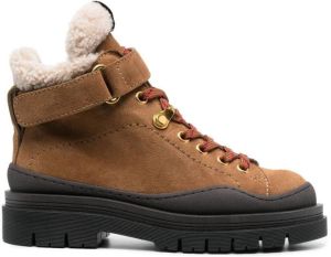 See by Chloé Jolya shearling-lined hiking boots Brown