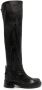 See by Chloé knee-length fringed leather boots Black - Thumbnail 1