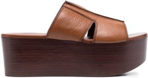 See by Chloé leather 60mm platform sandals Brown