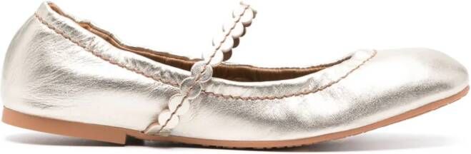 See by Chloé leather ballerina shoes Gold