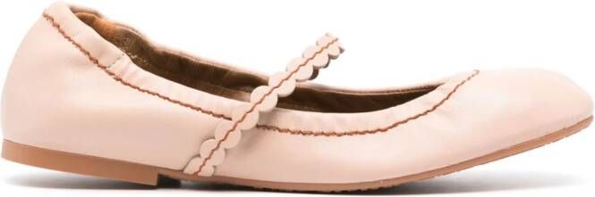 See by Chloé leather ballerina shoes Pink